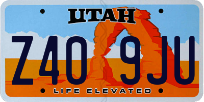 UT license plate Z409JU