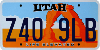 UT license plate Z409LB