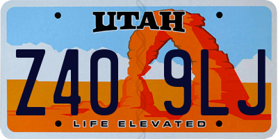 UT license plate Z409LJ