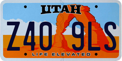 UT license plate Z409LS