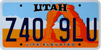 UT license plate Z409LU