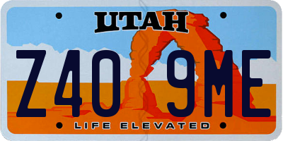 UT license plate Z409ME