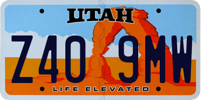 UT license plate Z409MW