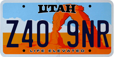 UT license plate Z409NR