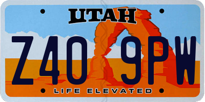 UT license plate Z409PW