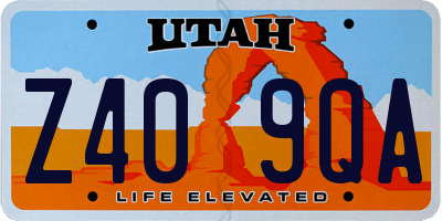 UT license plate Z409QA