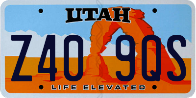 UT license plate Z409QS