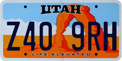 UT license plate Z409RH