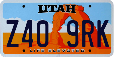 UT license plate Z409RK