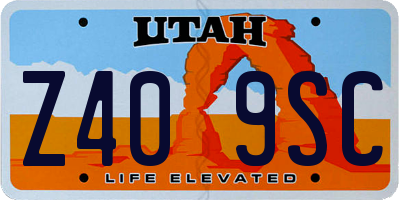 UT license plate Z409SC
