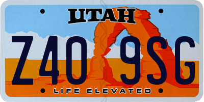 UT license plate Z409SG