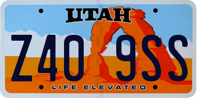 UT license plate Z409SS