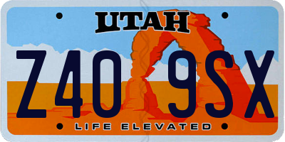 UT license plate Z409SX