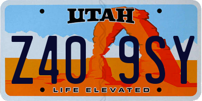 UT license plate Z409SY