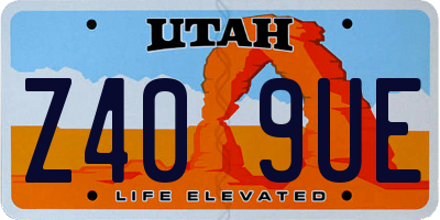 UT license plate Z409UE