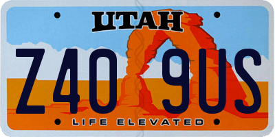 UT license plate Z409US