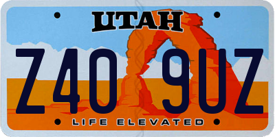 UT license plate Z409UZ