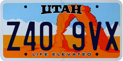 UT license plate Z409VX