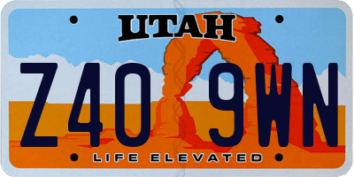 UT license plate Z409WN