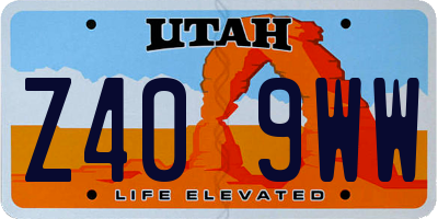 UT license plate Z409WW