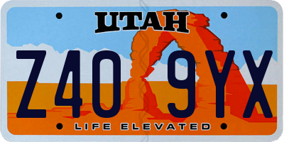 UT license plate Z409YX