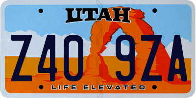 UT license plate Z409ZA