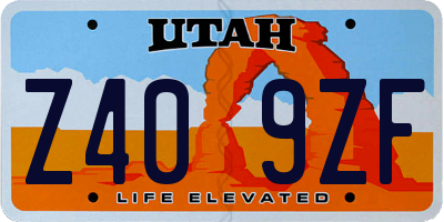 UT license plate Z409ZF