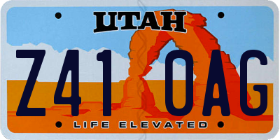 UT license plate Z410AG