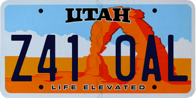 UT license plate Z410AL