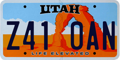 UT license plate Z410AN