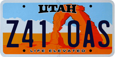 UT license plate Z410AS