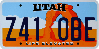 UT license plate Z410BE