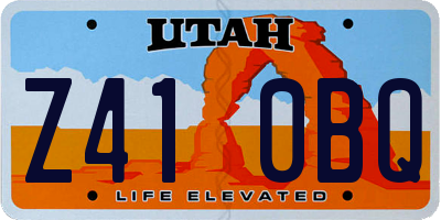 UT license plate Z410BQ