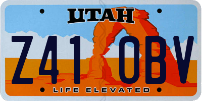 UT license plate Z410BV