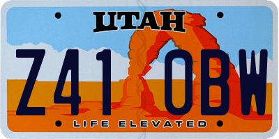 UT license plate Z410BW