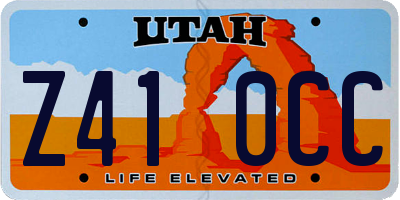 UT license plate Z410CC