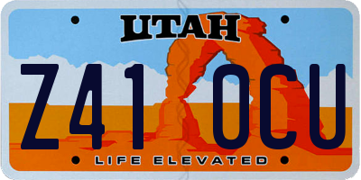UT license plate Z410CU