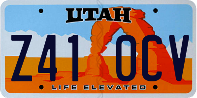 UT license plate Z410CV
