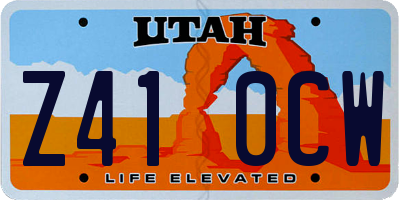 UT license plate Z410CW