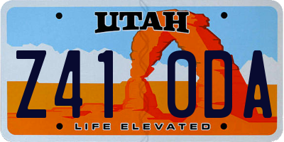 UT license plate Z410DA