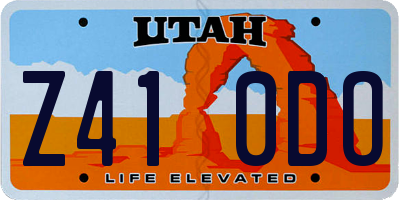 UT license plate Z410DO