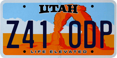 UT license plate Z410DP