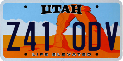 UT license plate Z410DV