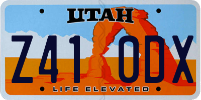 UT license plate Z410DX