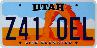 UT license plate Z410EL