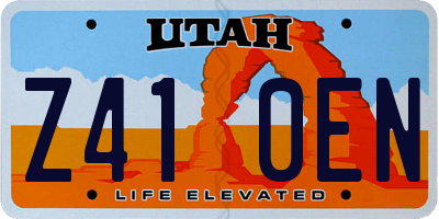 UT license plate Z410EN