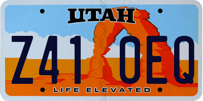 UT license plate Z410EQ