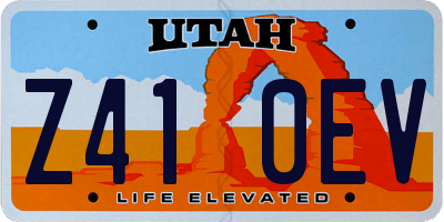 UT license plate Z410EV