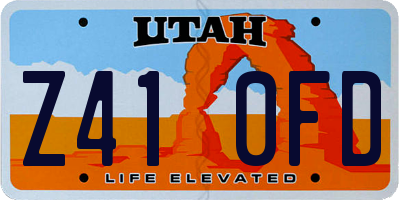 UT license plate Z410FD