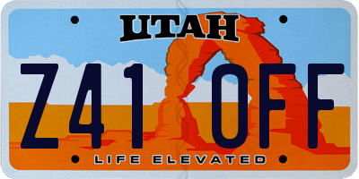 UT license plate Z410FF